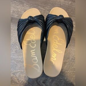 Sam Edelman Black Knotted Slide Sandals